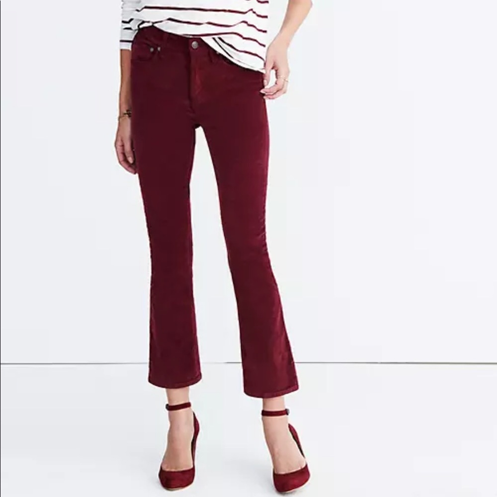 Madewell red cali boot cut jeans